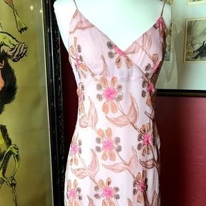 Tessuto pretty pink flower dress Silk